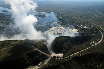 Victoria Falls, Aerial view, Zimbabwe
