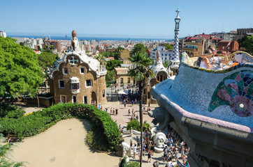 Park guell colors in Barcelona, Spain.