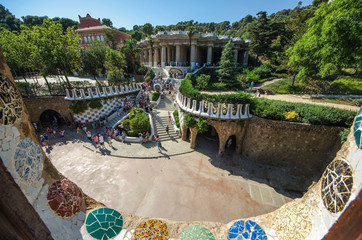 Park guell colors in Barcelona, Spain.