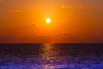 beautiful sky with sea on sunset