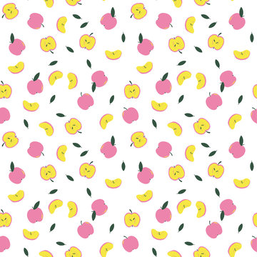 Pink and Yellow Apples Pattern