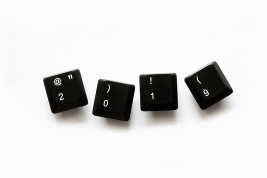 2019 year on computer keyboard keys