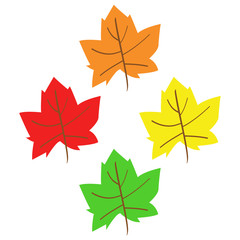 Naklejka na ściany i meble Leaves. Autumn leaves. Autumn. White background. Vector illustration. EPS 10.