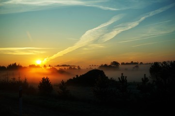 Sunrise on the road in Lithuania 2014 No.3