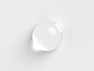 Contact lens in water bubbles on white background 3D Render