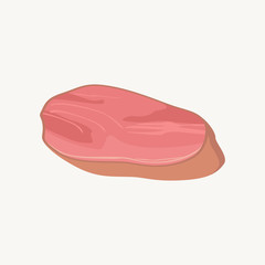 Meat piece. Meat. Realistic piece of meat. Vector illustration. EPS 10.