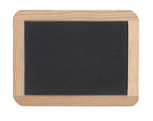 Blank Blackboard with Wood Frame on White Background