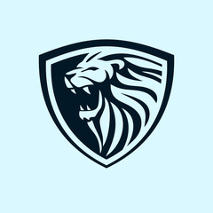 Lion shield vector design 02