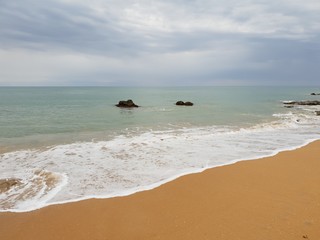 Fototapeta na wymiar Beautiful lonely beach in Khao Lak in Thailand, Asia