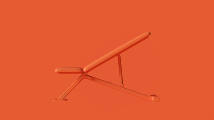 Orange Angled Sit Up Bench 3d illustration 