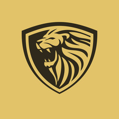 Lion shield vector design 03