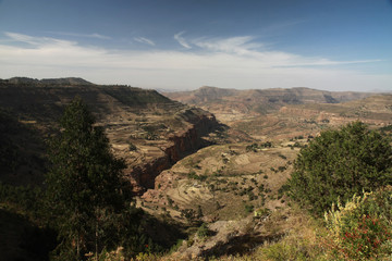 góry semien w etiopii ciągnące się po horyzont - obrazy, fototapety, plakaty