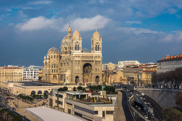 Fototapeta na wymiar Marseille cathedral, Cathedrale Sainte-Marie-Majeure de Marseille