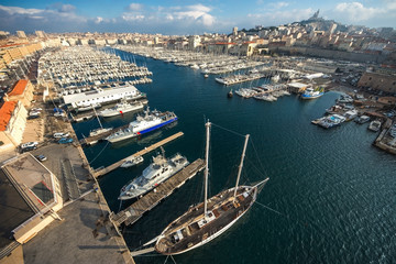 Aerial view of the city of Marseille, France