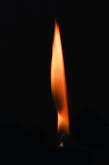 candle flame on a black background