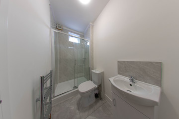 Modern brand new British bathroom.