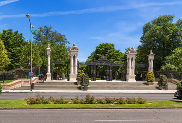 Fototapeta na wymiar Madrid, Spain. Retiro Park Entrance Gate