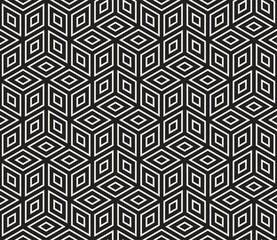 Vector seamless irregular linear grid pattern. Modern stylish abstract texture. Repeating geometric lattice from randomly disposed rhombus shapes.