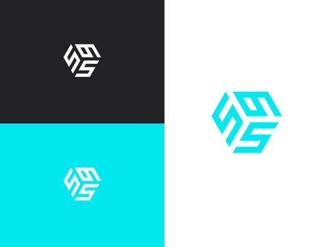 Combination number, stylish vector emblem for design