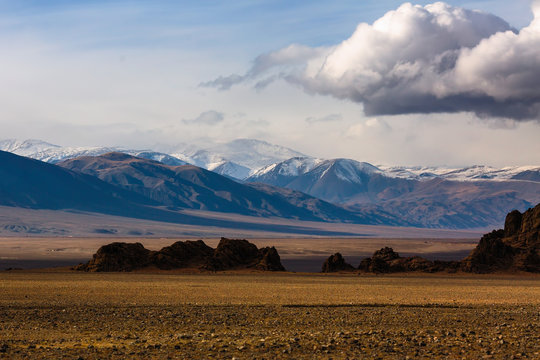 Beautiful views of the mountains landscape of Western Mongolia.