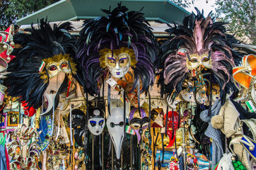 Obraz na płótnie Canvas Traditional venetian mask in store on street, Venice Italy.