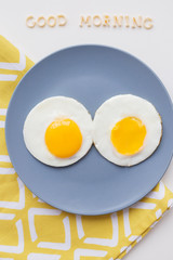two beautiful eggs on a plate