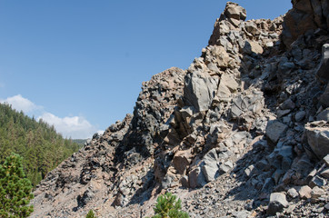 Trail through Obsidian Dome in California Eastern Sierra Nevada Mountains