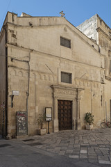 Fototapeta na wymiar Italia PuGia Lecce chiesa di San Sebastiano facciata