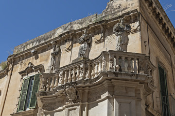 Italia Pulia Lecce particolare angolo piazza Duomo