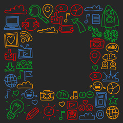 Business and communication. Social media vector illustration.