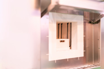 Automatic temperature control chamber or muffle furnace for coating drying hardening ageing annealing brazing calcination degassing sintering soldering sublimation synthesis tempering with copy space