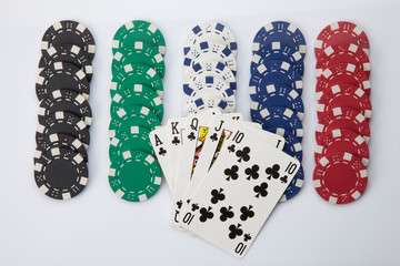 Gambling chip-Playing cards and poker