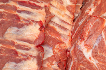 Pork ribs (whole ribs), raw ready to cook