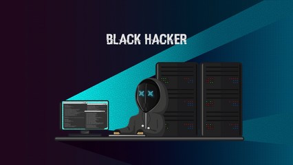 Black Hacker - obrazy, fototapety, plakaty