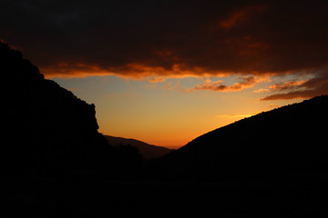 sunset in the mountains