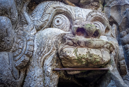 Goa Gajah elephant cave entrance, Ubud, Bali, Indonesia