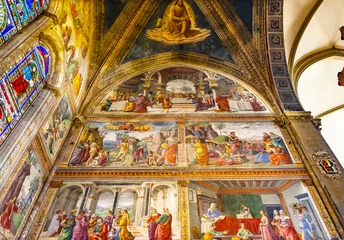 Papier peint Florence Ghirlandaio Fresco Église Santa Maria Novella Florence Italie