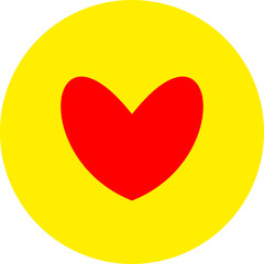 Heart shape flat color icon in round outline