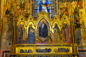 Fototapeta na wymiar Altarpiece Redeemer Strozzi Chapel Santa Maria Novella Church Florence Italy