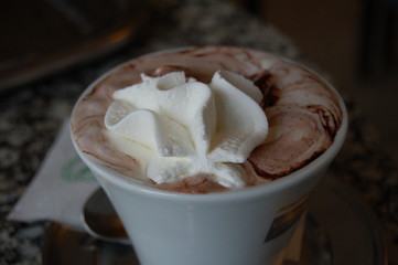 Hot chocolate in a bar