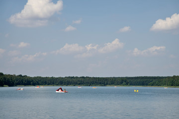 Kamionkowskie lake near Kamionki Male. Municipality Lysomice. Poland - obrazy, fototapety, plakaty