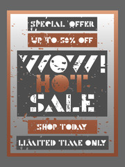 Sale banner template design, Hot sale special offer. Limited time only banner. vector illustration.