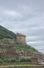 Fototapeta na wymiar View of Paola Tower - Circeo National Park - Latina Italy with copy space