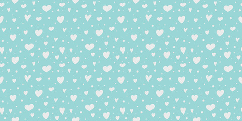 Design of a texture with cute hand drawn hearts. Valentine's Day, Mother's Day and Women's Day. Vector