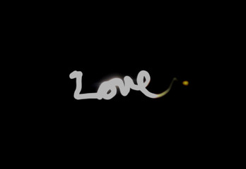 Light painting of the word Love