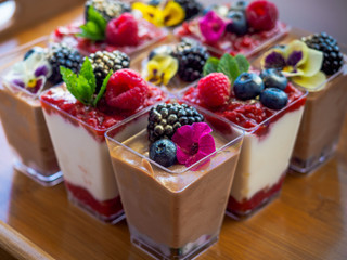 Tasty cakes colorful desert