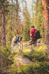 hiking in the forest