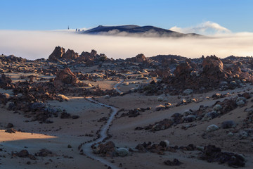 Mountains mountains valley in Teide National park sunset