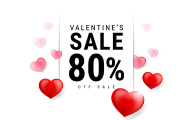 Valentine's day sale background with Heart Shaped Balloons. Vector illustration.Wallpaper.flyers, invitation, posters, brochure, banners.