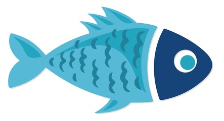 Symbol of a blue small fish.